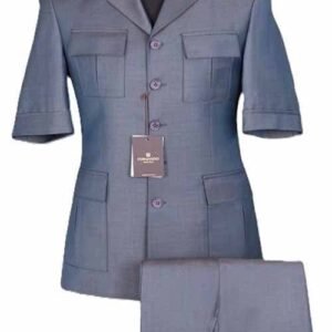 Safari Suit Fernando Gris Ardoise Lane Biella - Stretch