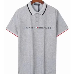 Polo Homme Tommy Hilfiger Gris Classique – Logo Brodé
